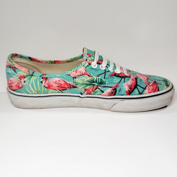 Vans Authentic Low Top Sneakers - Flamingo Tropical Print Canvas - Men’s 9.5 - Picture 12 of 16